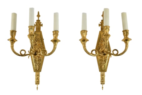 Pair of Ormoulu wall lights attributed to Lucien-François Feuchère