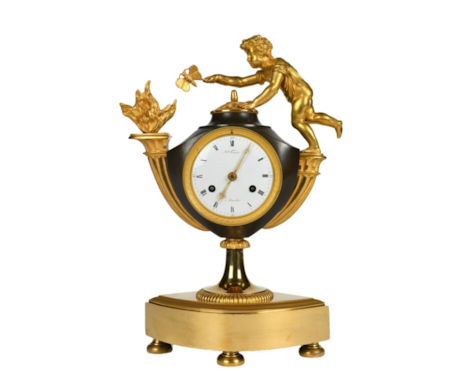Empire clock "Amour au papillon"